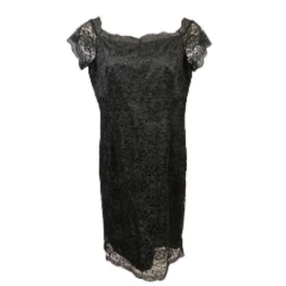 WORTHINGTON- Little black lace overlay dress - Picture 1 of 5
